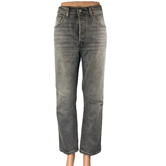 Levi's Women's Black High Waisted Button Fly Straight Leg Denim Jeans Pants 30 - Picture 1 of 4